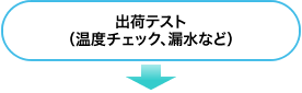 出荷テスト（温度チェック、漏水など）